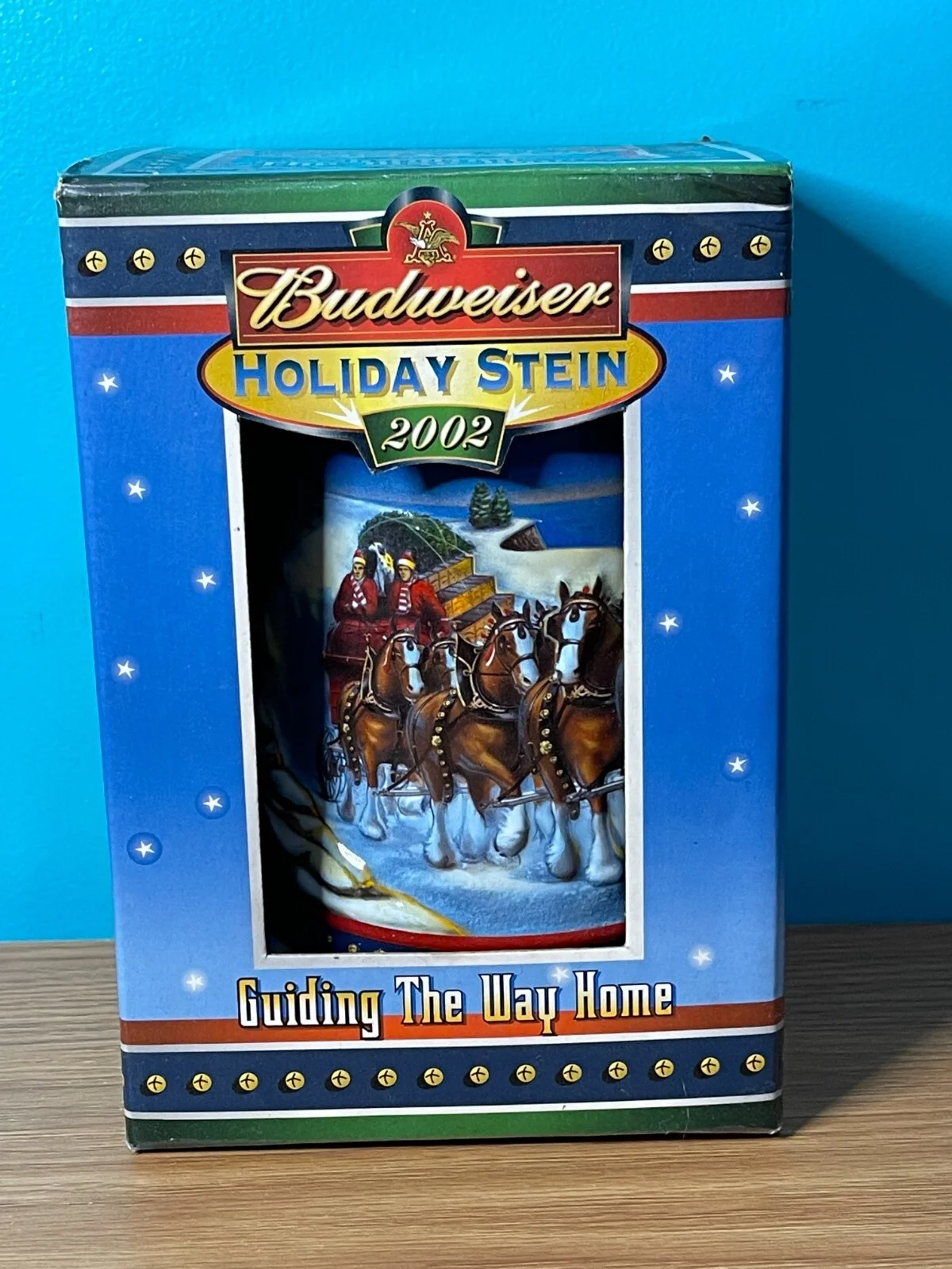 2002 Anheuser Busch Budweiser Holiday Stein “Guiding The Way Home”