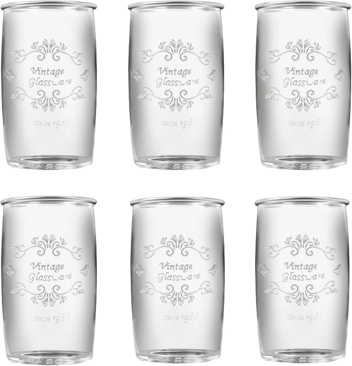 6 Clear Plastic WINE GLASSES w/ Stem goblet glass Disposable elegant toasting 4